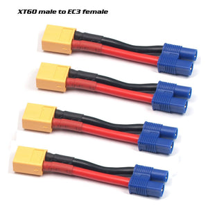 
                  
                    Load image into Gallery viewer, Youme 4pcs XT60 Female to Male EC3 connector 14AWG Silicone Wire Connector Adapter Cable Converter for RC Charger Quadcopter
                  
                