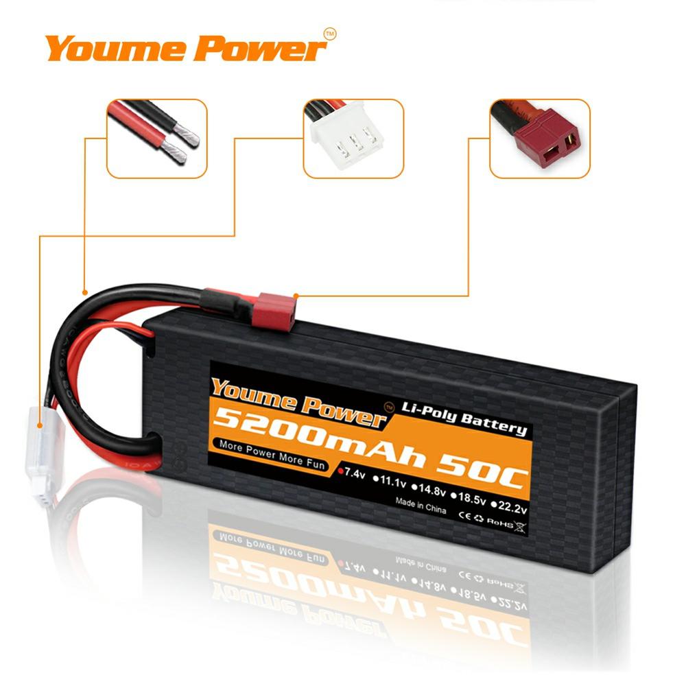 
                  
                    Load image into Gallery viewer, 1PCS 2S 7.4V 5200mah RC LIPO Battery - Youme Power
                  
                
