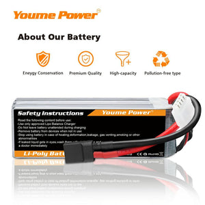
                  
                    Load image into Gallery viewer, 1PCS 3S 11.1v 5200mah 50C RC LIPO Battery - Youme Power
                  
                