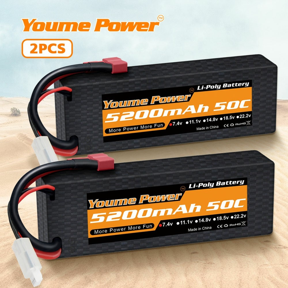 1PCS 2S 7.4V 5200mah RC LIPO Battery - Youme Power