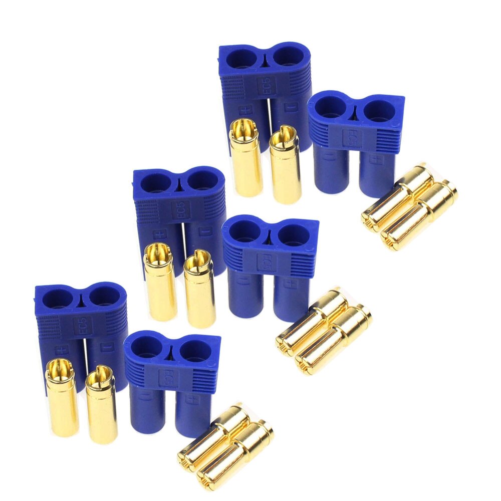 
                  
                    Load image into Gallery viewer, Amass EC5 Connector Plugs Male Female 5.0mm Gold Bullet Banana Plug Connectors for RC ESC Lipo Battery Device Electric Motor
                  
                