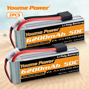 
                  
                    Load image into Gallery viewer, 1 pcs 11.1V 6200mah RC LIPO Battery - Youme Power
                  
                