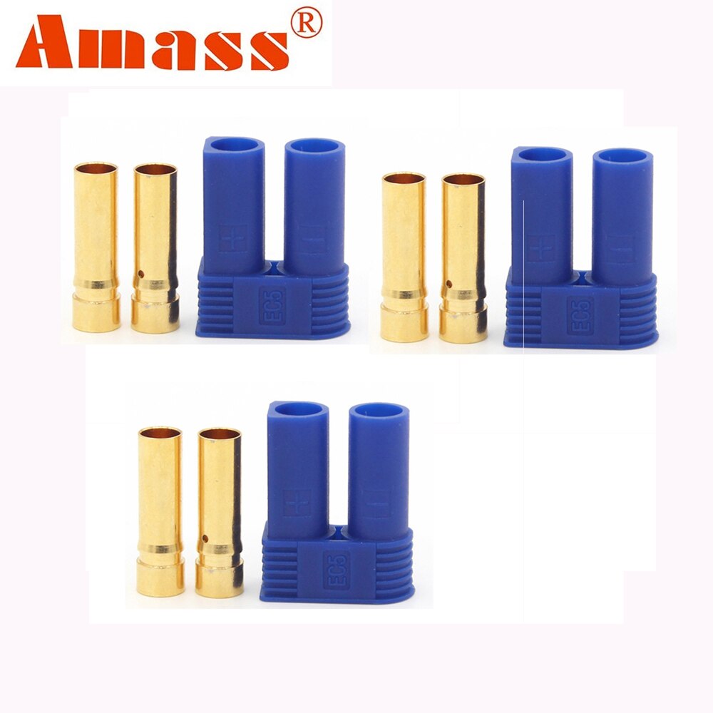 
                  
                    Load image into Gallery viewer, YOUME 6pcs EC5 Female Connectors Male 5.0mm Gold Bullet Connector for RC LIPO Battery Device Electric Motor
                  
                