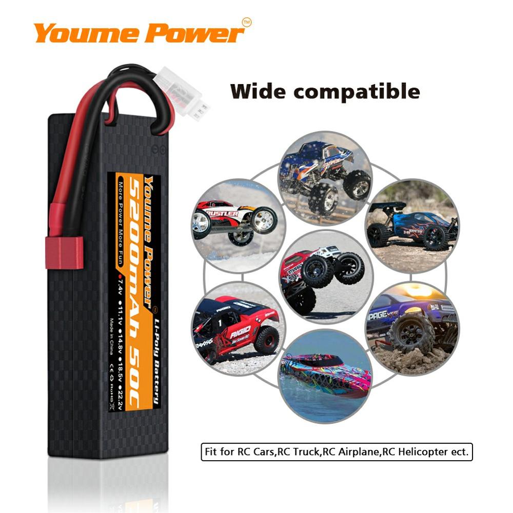 
                  
                    Load image into Gallery viewer, 1PCS 2S 7.4V 5200mah RC LIPO Battery - Youme Power
                  
                