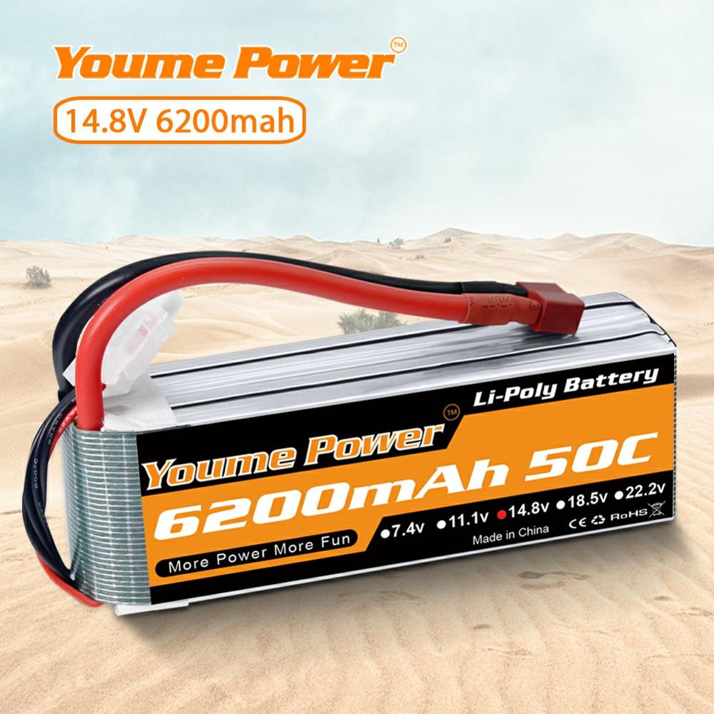 
                  
                    Load image into Gallery viewer, 14.8V 6200mah 4S RC LIPO Battery - Youme Power
                  
                