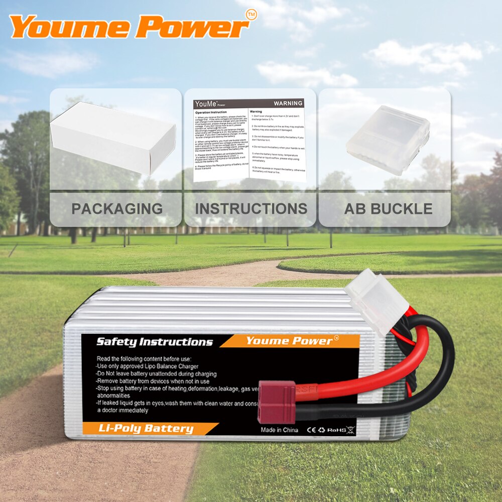 
                  
                    Load image into Gallery viewer, 1PCS 6S 22.2V 3300mAh RC LIPO Battery - Youme Power
                  
                
