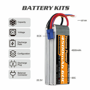 
                  
                    Load image into Gallery viewer, 1PCS 6S 22.2V 4500mah RC LIPO Battery - Youme Power
                  
                