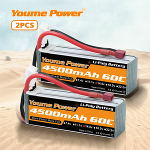 
                  
                    Load image into Gallery viewer, 1PCS 4S 14.8v 4500mah RC LIPO Battery - Youme Power
                  
                