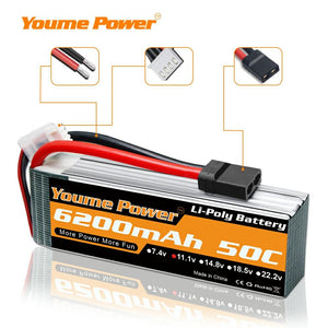 
                  
                    Load image into Gallery viewer, 1 pcs 11.1V 6200mah RC LIPO Battery - Youme Power
                  
                