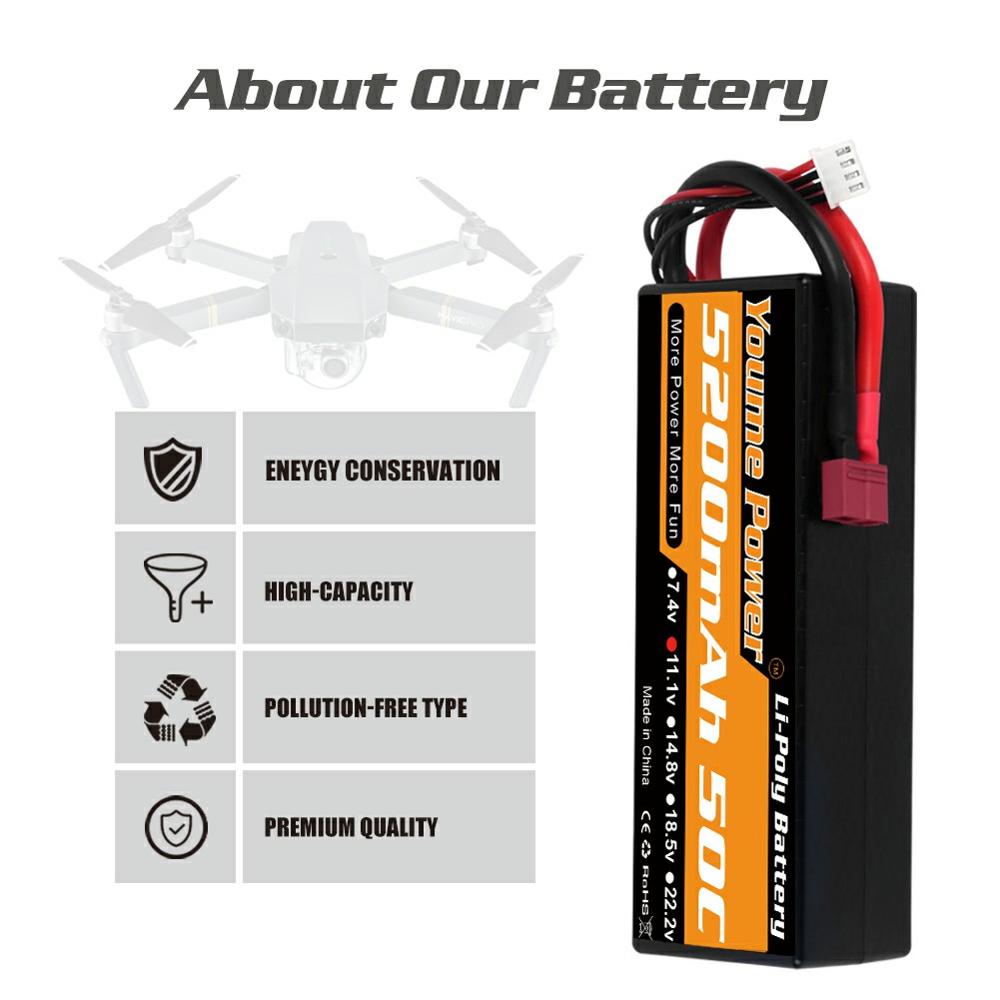 
                  
                    Load image into Gallery viewer, 1PCS 3S 11.1v 5200mah RC LIPO Battery - Youme Power
                  
                